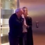 Amancio Ortega, muy emocionado a su llegada a la fiesta sorpresa