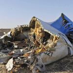 Restos del avión ruso siniestrado