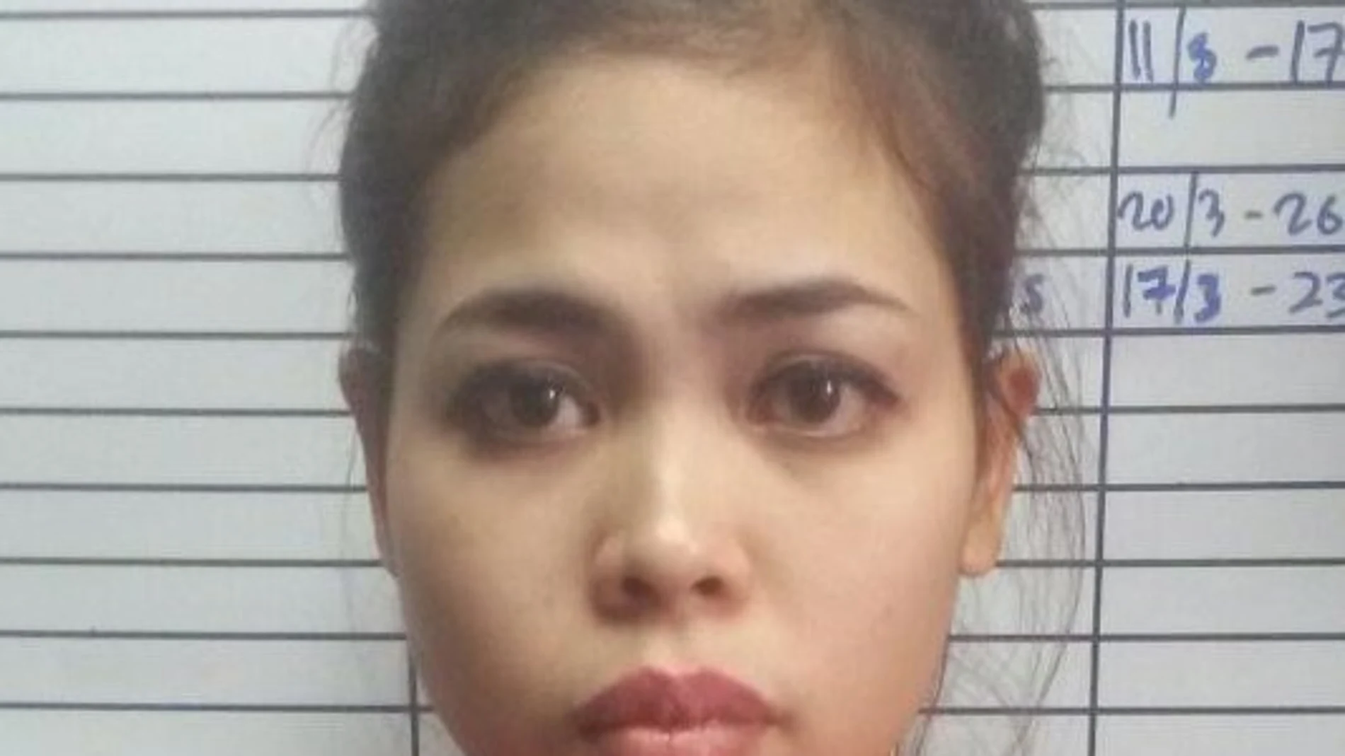 Siti Aisha en la foto policial tras ser detenida