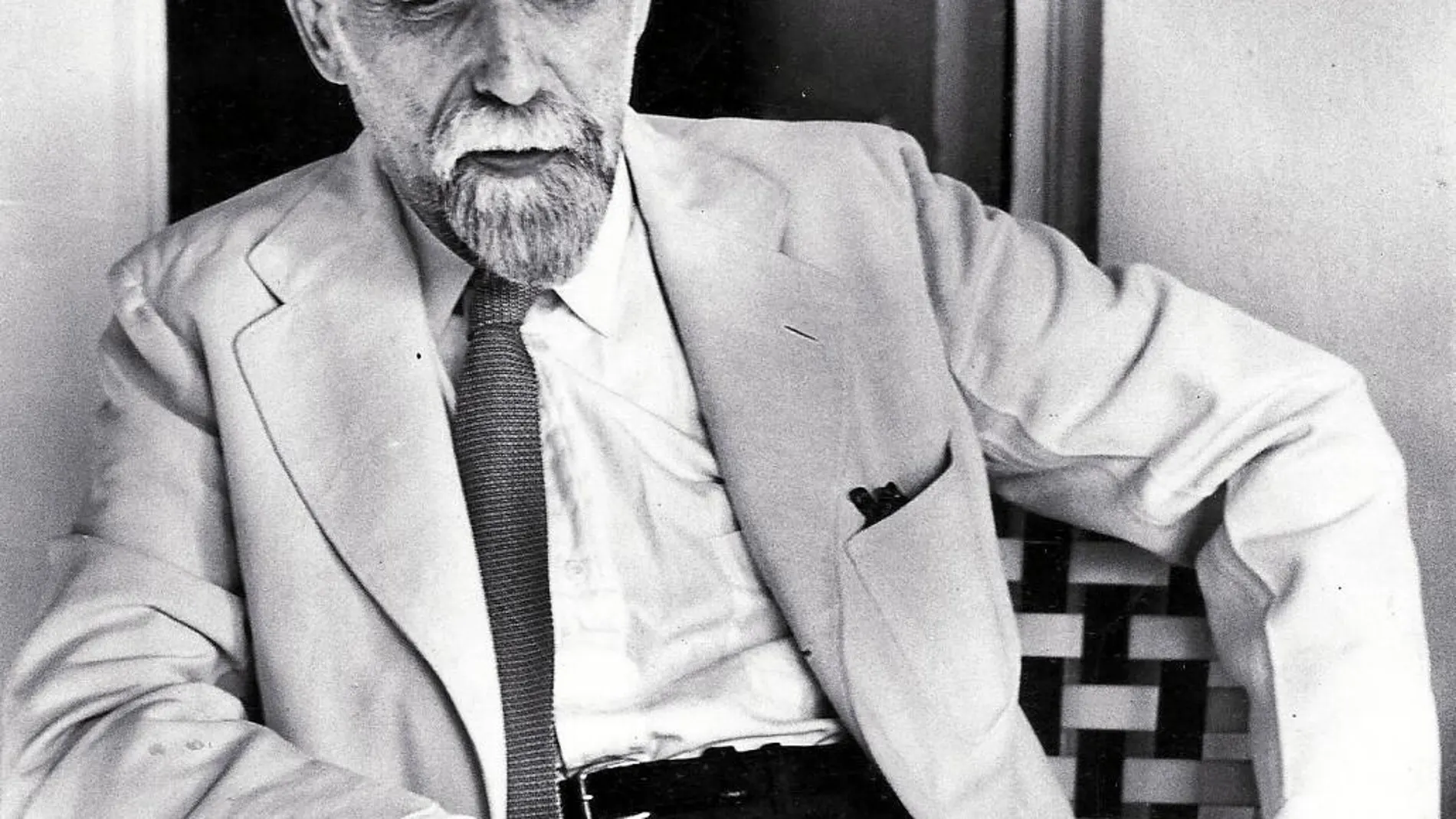 El poeta moguereño Juan Ramón Jiménez, en una imagen de senectud de su etapa en Puerto Rico