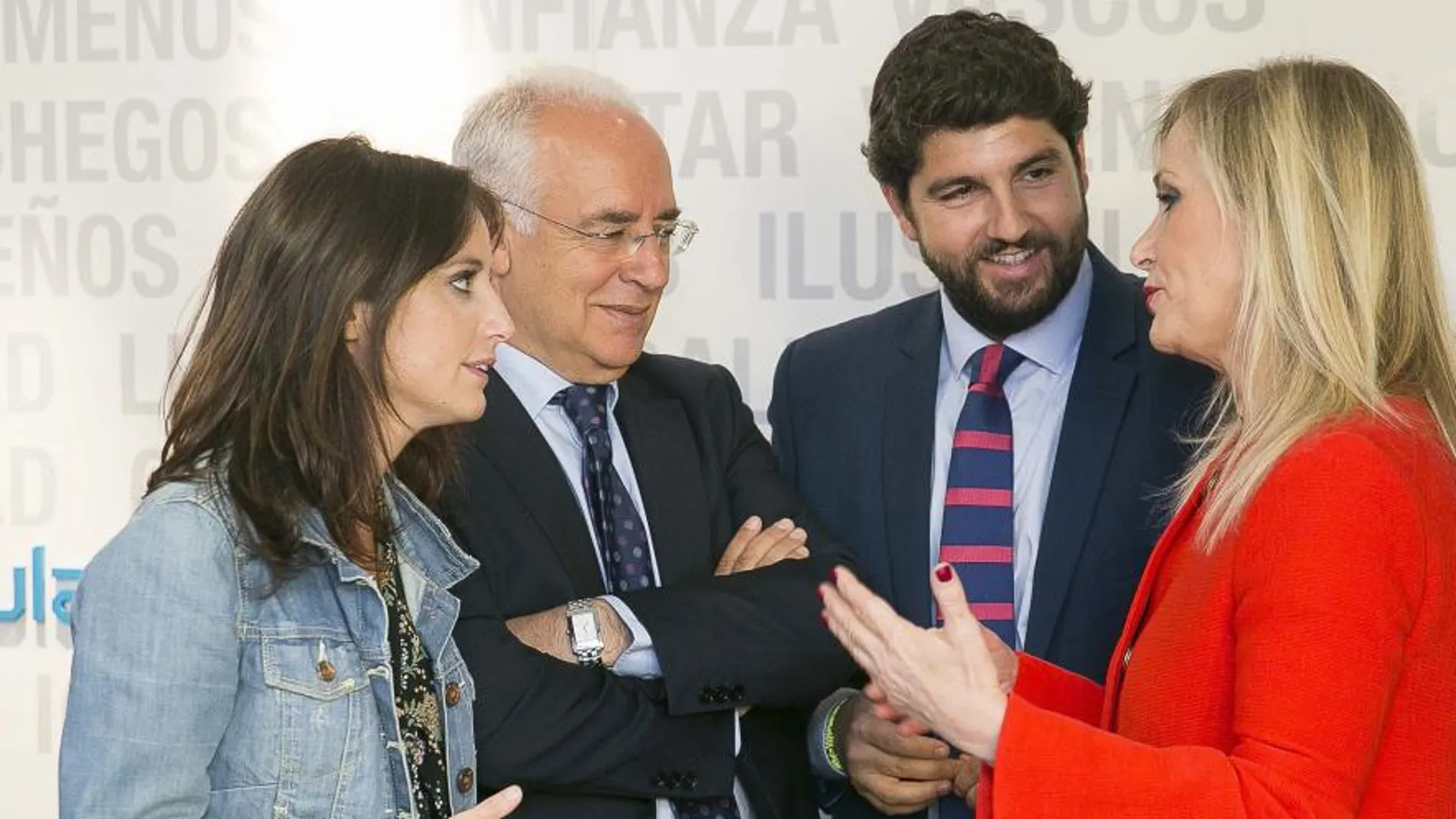 El presidente, Fernando López Miras, ayer en el Comité Ejecutivo Nacional del PP junto líderes del partido como Cristina Cifuentes o Andrea Levy
