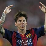 Messi celebra un gol durante la temporada pasada