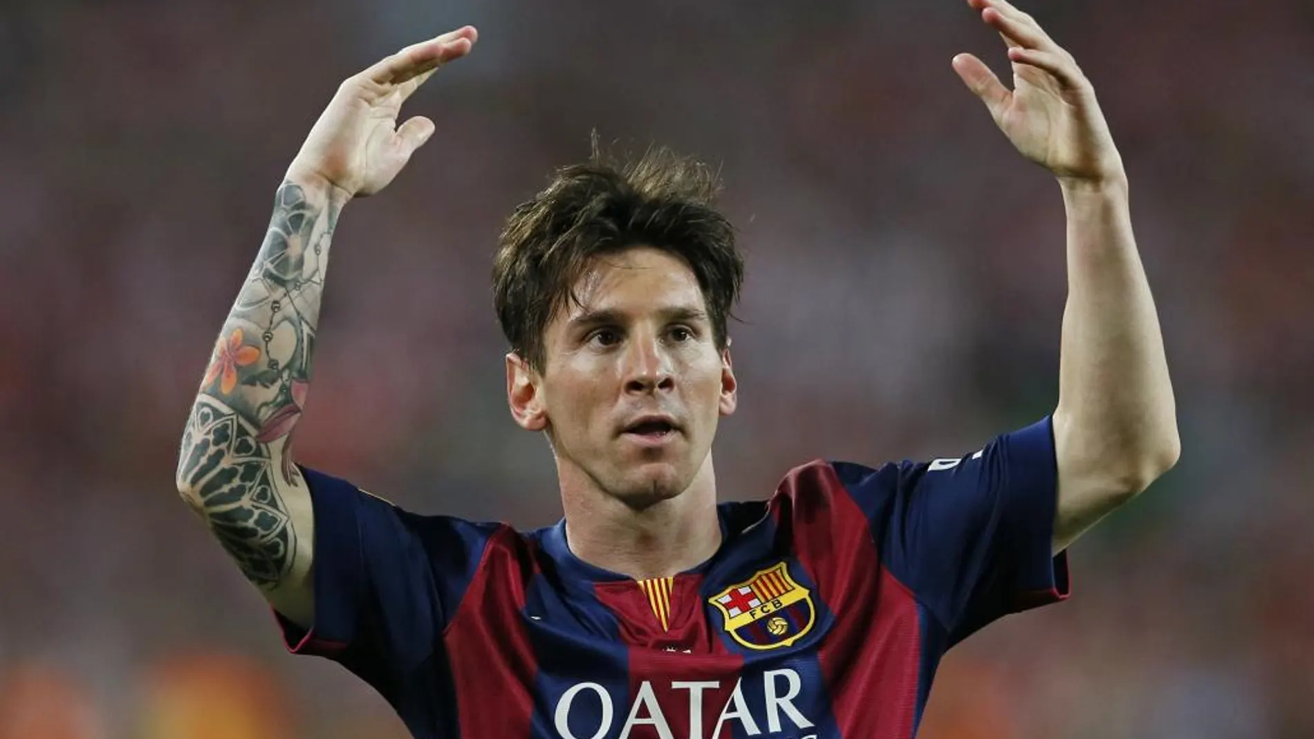 Messi celebra un gol durante la temporada pasada