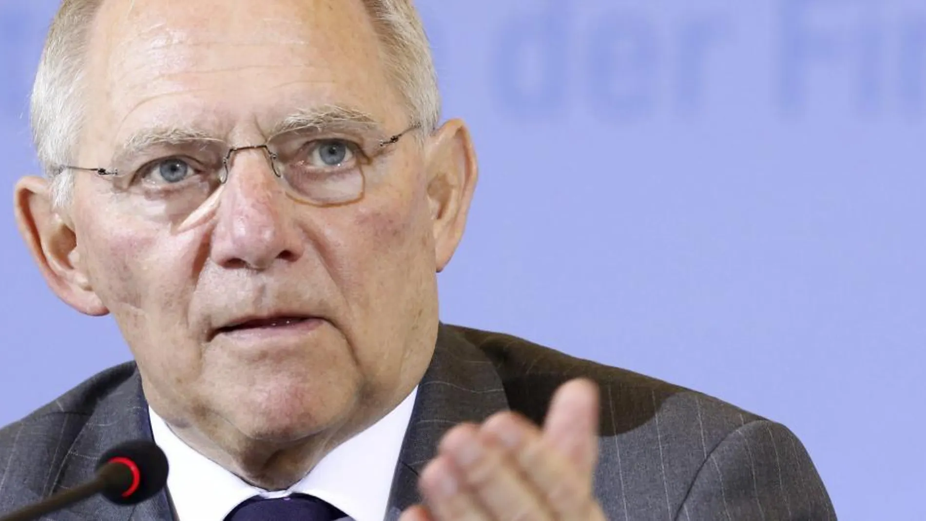 El ministro de Finanzas alemán, Wolfgang Schäuble, durante una rueda de prensa en Berlín (Alemania).