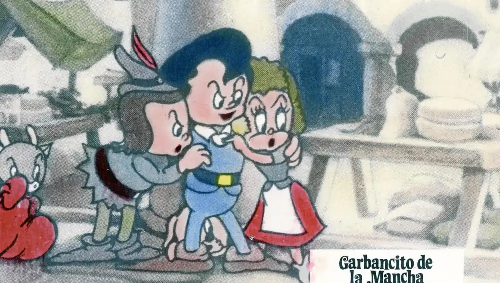 «Garbancito de la Mancha», de José María Blay es el gran éxito de la época heroica de la animación española. Creado en 1945 su popularidad hizo que hubiese una segunda parte y en 1948 apareció «Alegres vacaciones». La tercera arruinó a los estudios