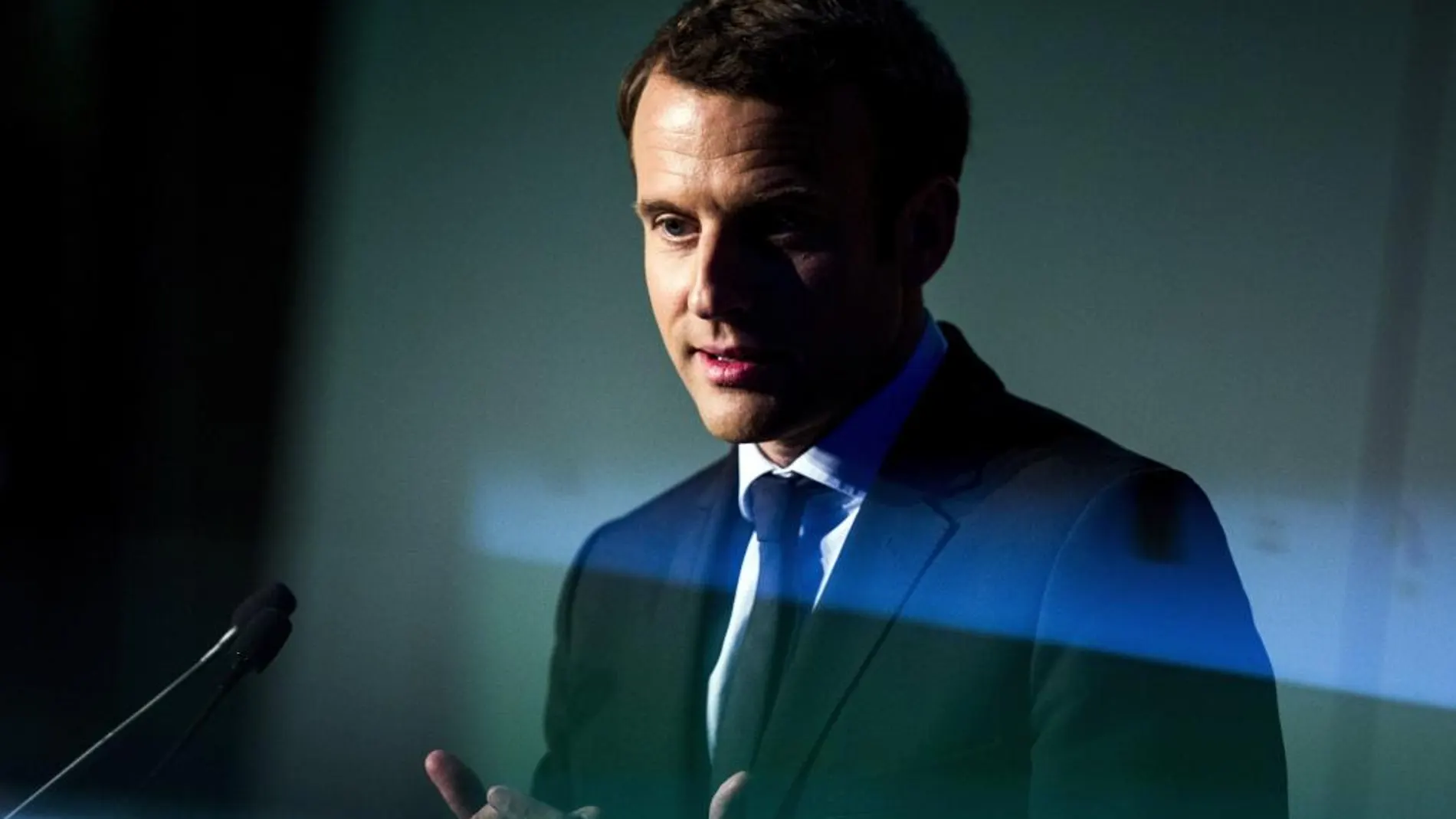 El candidato presidencial Emmanuel Macron, del movimiento socioliberal En Marcha, durante un acto de campaña en París (Francia).