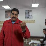 Nicolás Maduro, tras votar