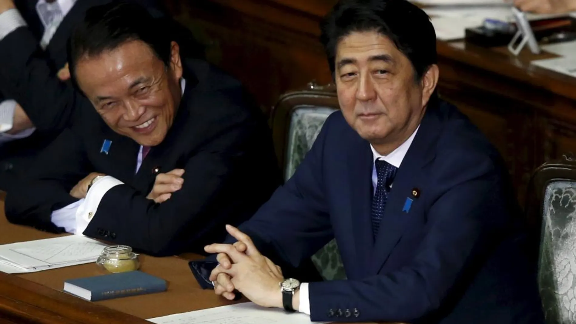 El primer ministro japonés Shinzo Abe durante la sesión en el Parlamento que ha aprobado la reforma militar.
