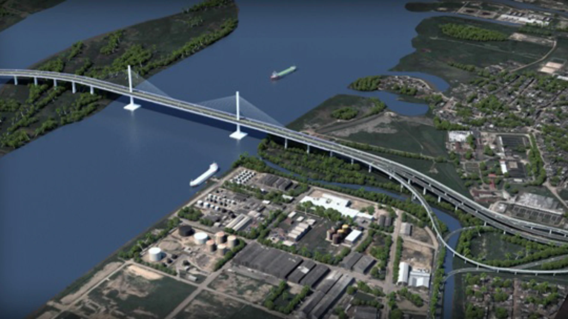 Infografía del puente Pumarejo, una de las infraestructuras que Sacyr tiene adjudicadas en Colombia.
