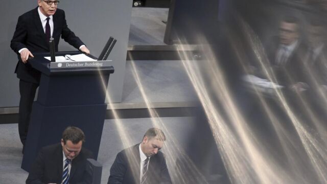El ministro alemán del Interior, Thomas de Maizière, en el Parlamento alemán en Berlín