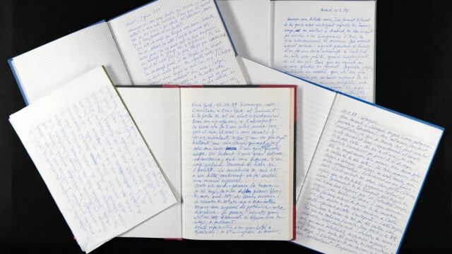 Algunos de los dietarios que forman parte de la documentación