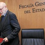 El fiscal general, José Manuel Maza, ayer, tras su comparecencia