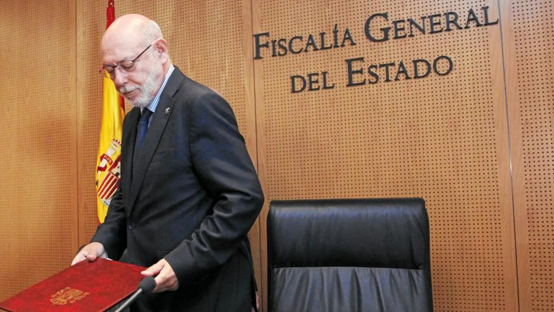 El fiscal general, José Manuel Maza, ayer, tras su comparecencia