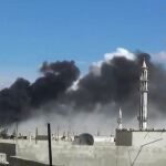 Imágen de un video de Homs Media Centre, de la ciudad de Talbiseh en la provincia de Homs, tras los bombardeos