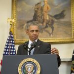 El presidente Barack Obama durante su comparecencia en la Casa Blanca