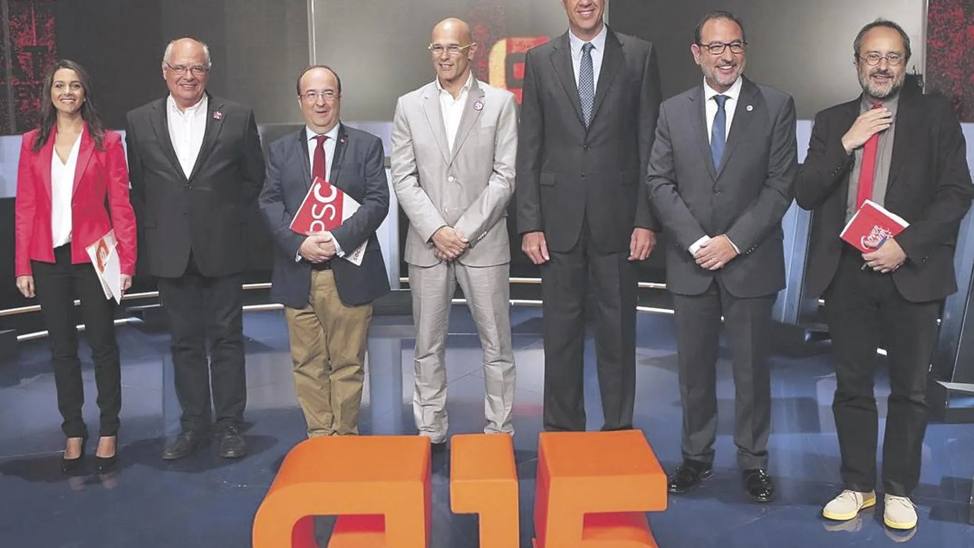 Los cabeza de lista de los partidos en el debate de las catalanas de 2015