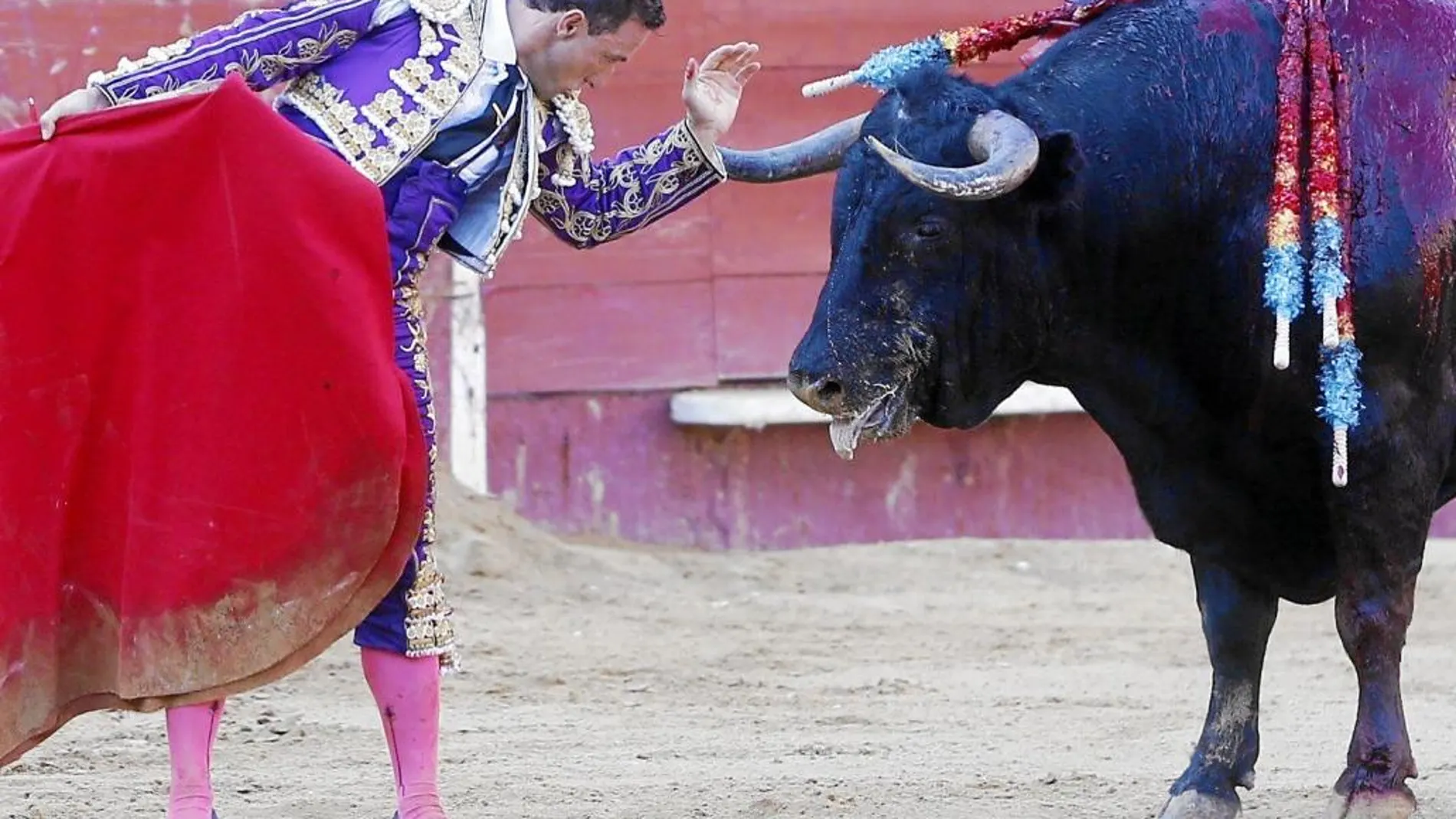 Rafaelillo desafía al toro en un momento de la faena de muleta