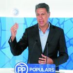 El presidente del PP, Xavier García Albiol, en rueda de prensa