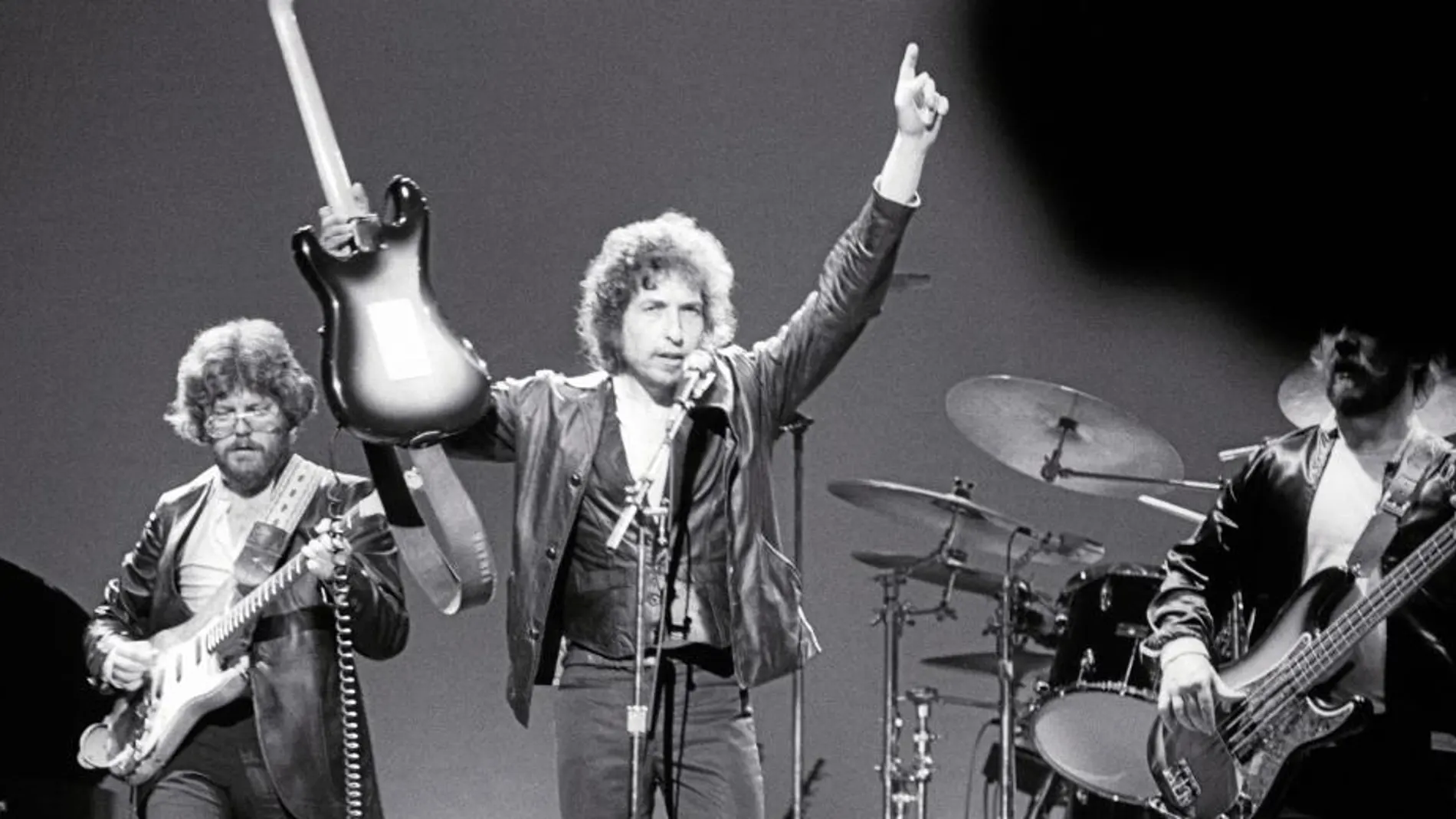 Bob Dylan, en una actuación de su época «evangélica»