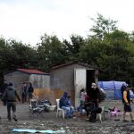 Refugiados sirios en un campo en Dunkirk