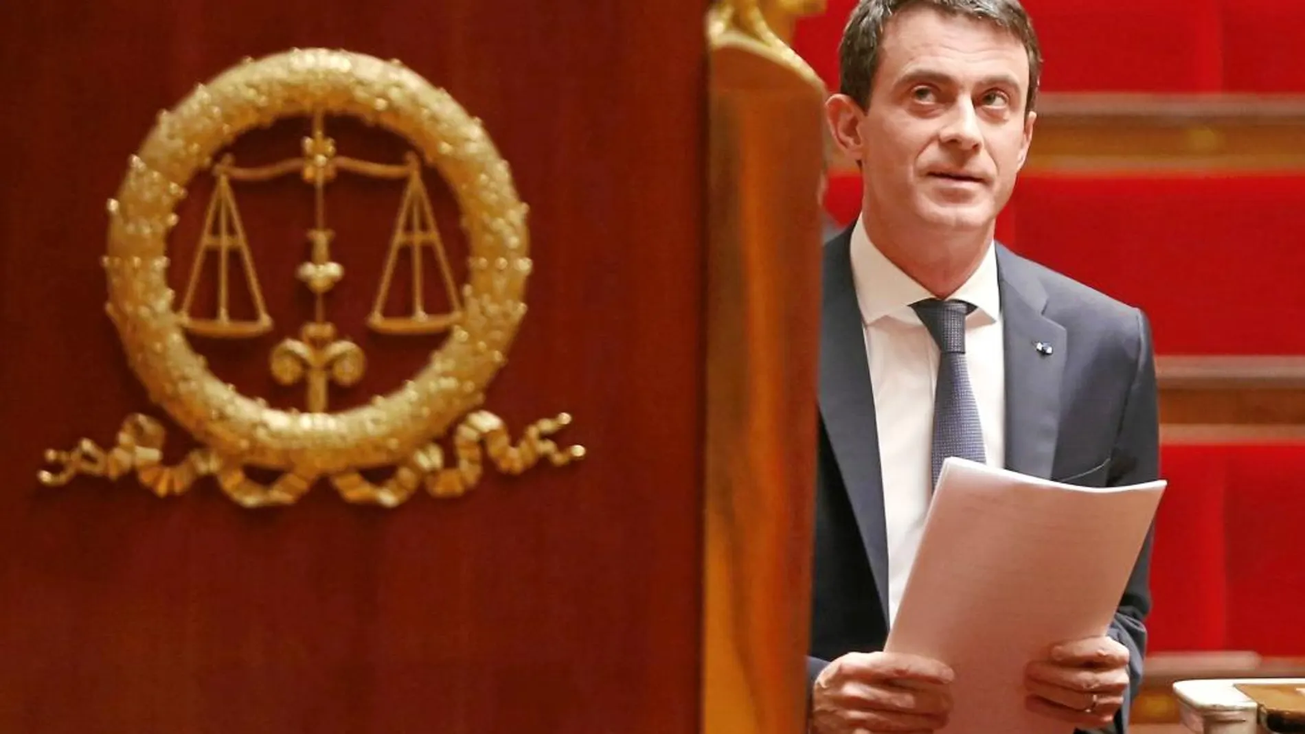 El primer ministro francés, Manuel Valls, ayer, en el Parlamento