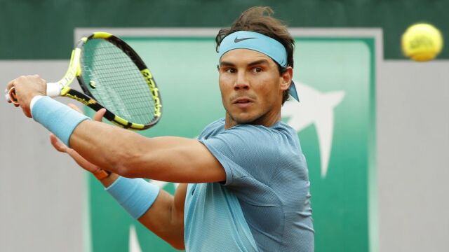Rafa Nadal durante su enfrentamiento con Sam Groth