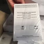 Fotogafía facilitada por el Ministerio del Interior de parte de las papeletas que la Guardia Civil se ha incautado en una nave industrial del municipio Bigues i Riells, en Barcelona.