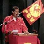 Nicolás Maduro pronuncia un discurso en el congreso del Partido Comunista de Venezuela, ayer, en Caracas