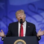 Donald Trump durante su discurso ante la Conferencia anual de Acción Política Conservadora