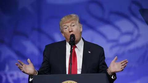 Donald Trump durante su discurso ante la Conferencia anual de Acción Política Conservadora
