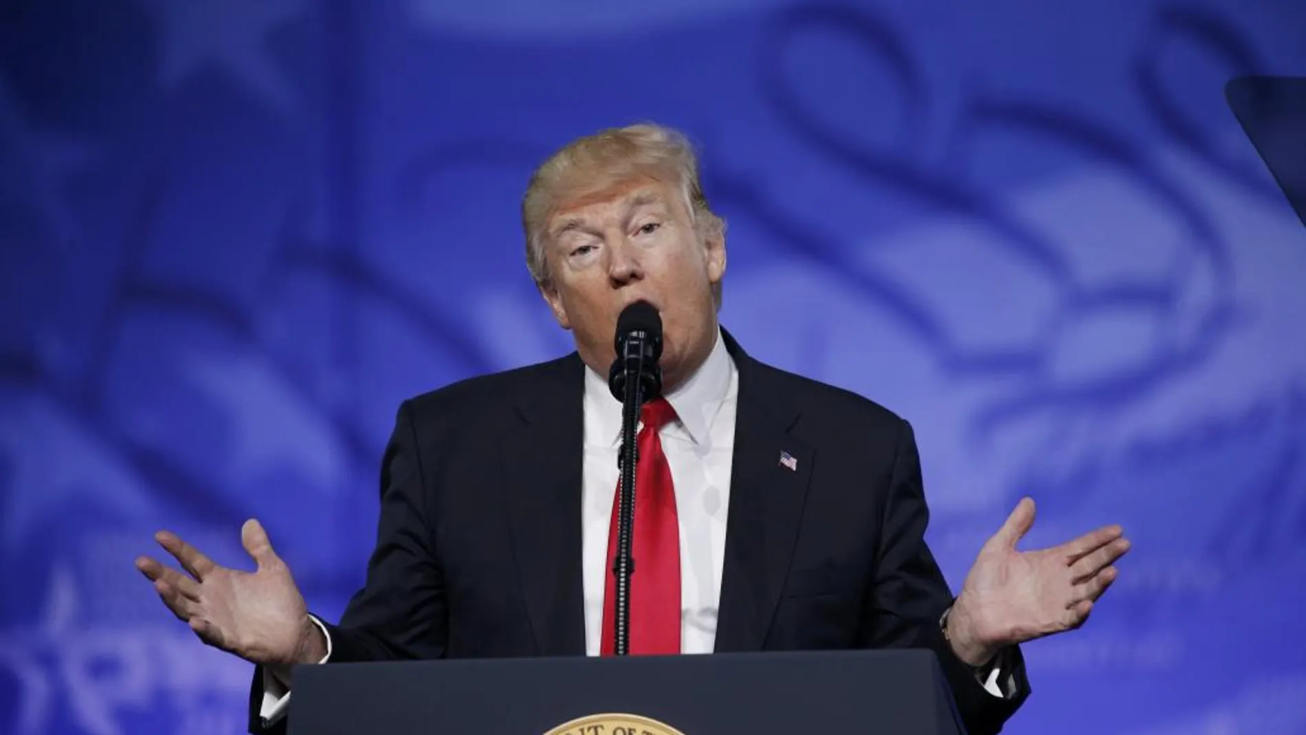 Donald Trump durante su discurso ante la Conferencia anual de Acción Política Conservadora