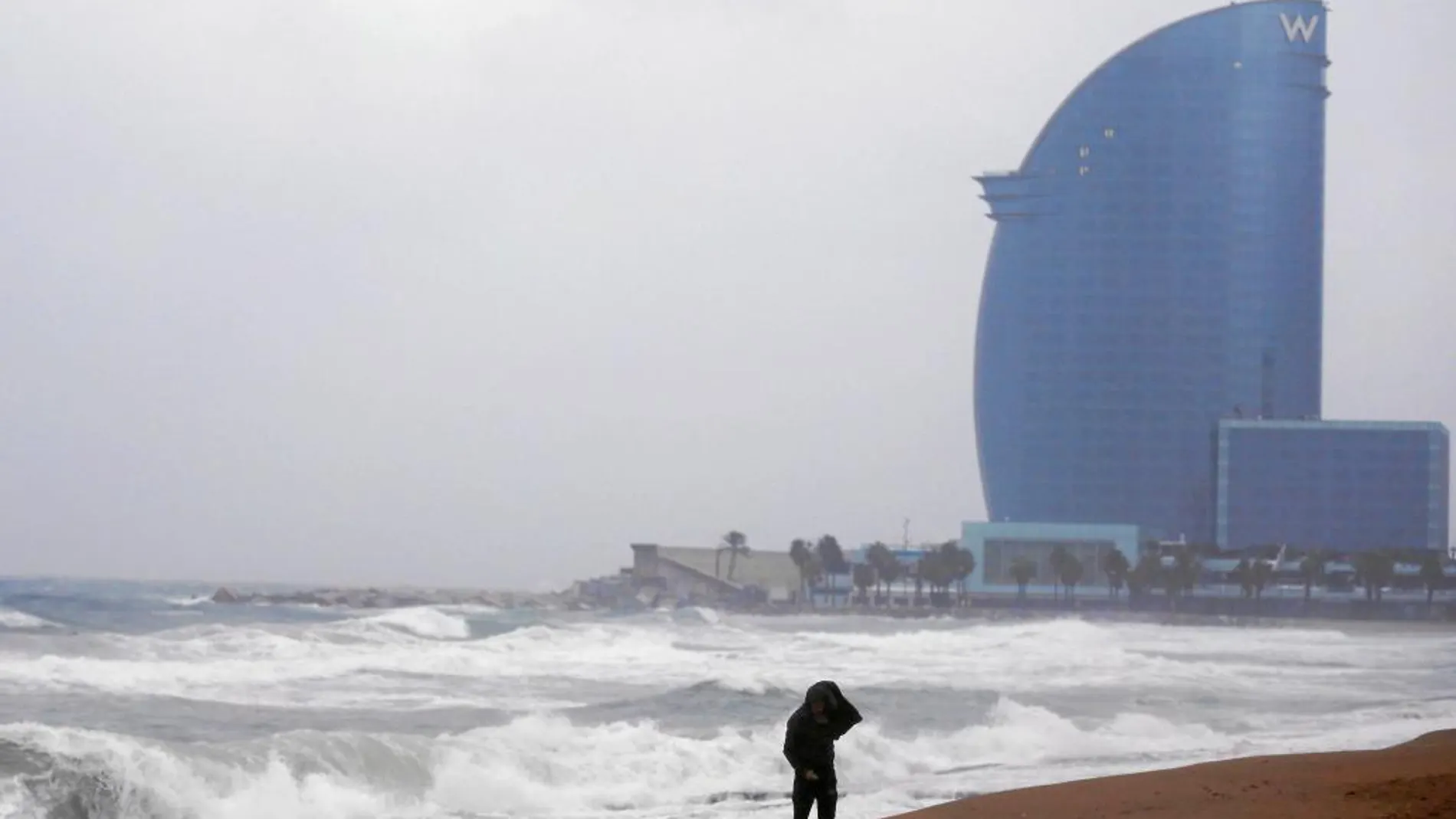 El litoral barcelonés fue una de las zonas más afectadas por el temporal de lluvia