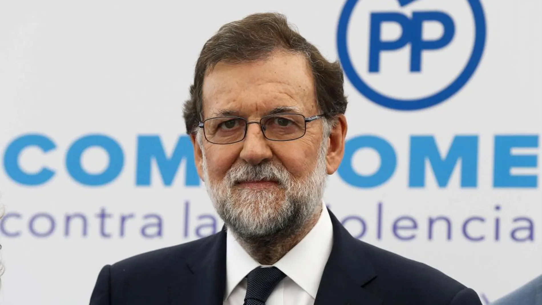 El presidente del Gobierno, Mariano Rajoy, durante un acto de apoyo al Pacto de Estado contra la Violencia de Género organizado por el PP
