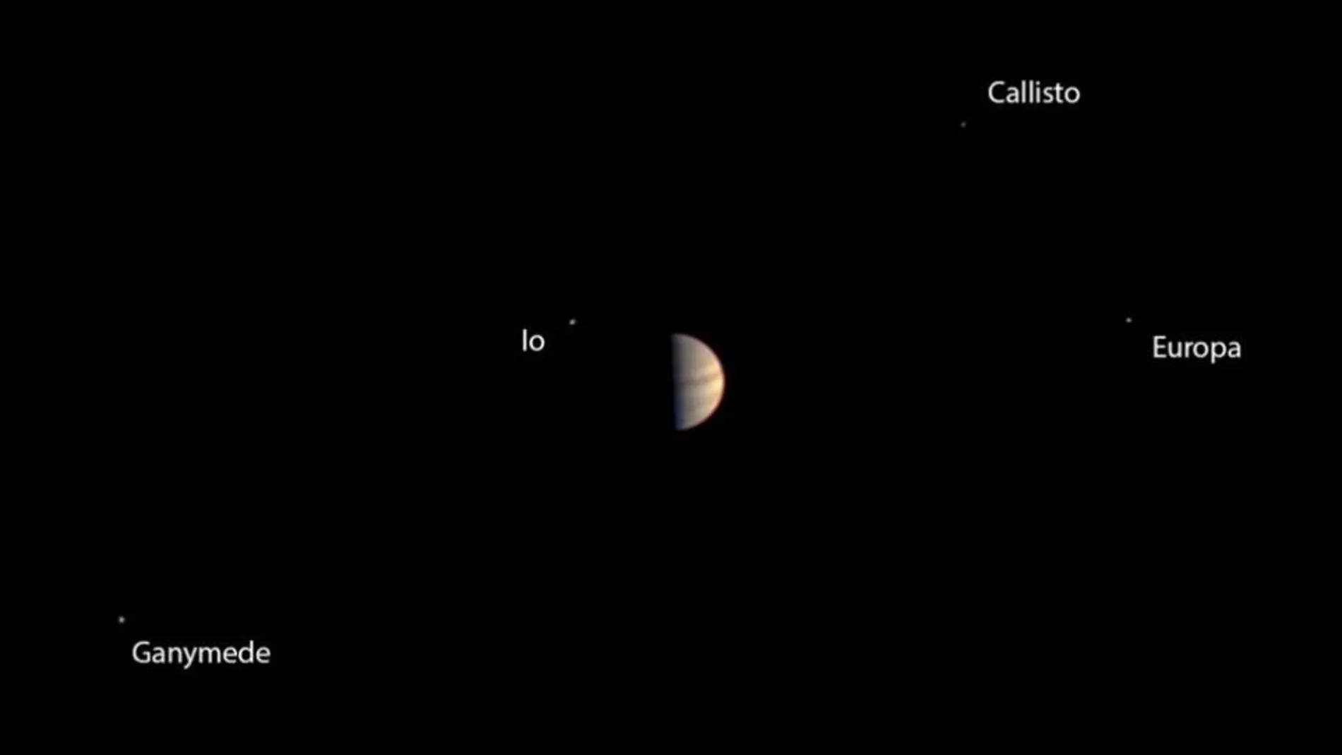 La última imagen tomada por la cámara de Juno antes de prepararse para la entrada en la órbita de Júpiter