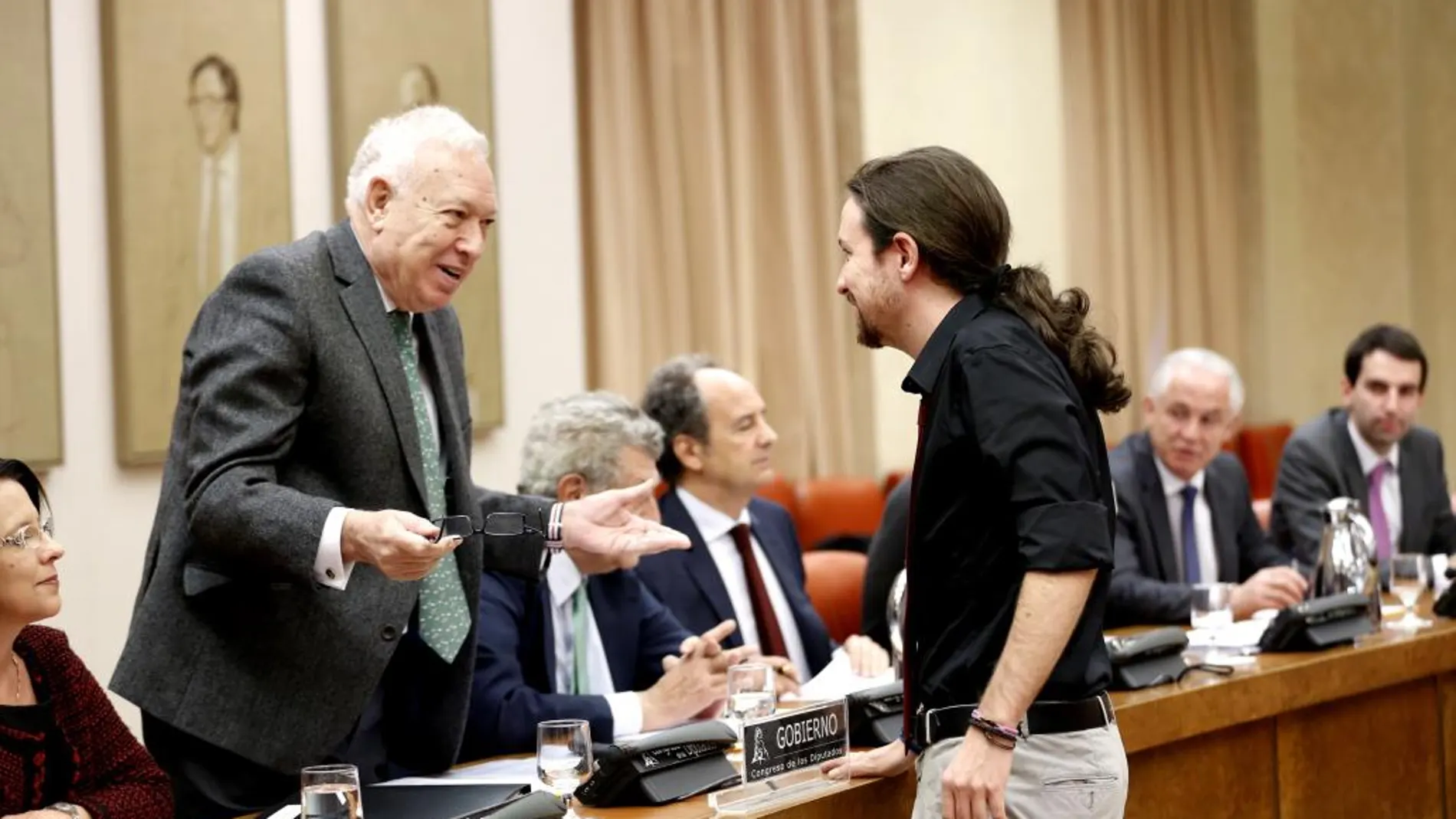 José Manuel García Margallo y Pablo Iglesias