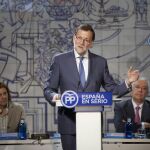 El presidente de Gobierno en funciones, Mariano Rajoy, ayer en la clausurara de un acto en Cuenca