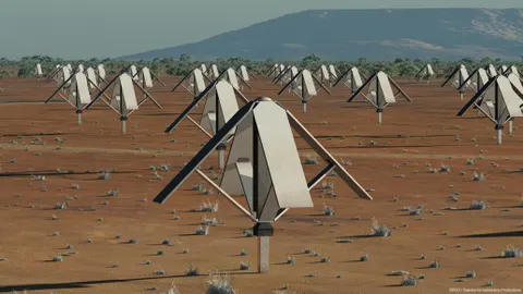 Recreación artística del futuro The Square Kilometre Array, el que será el mayor radiotelescopio del mundo