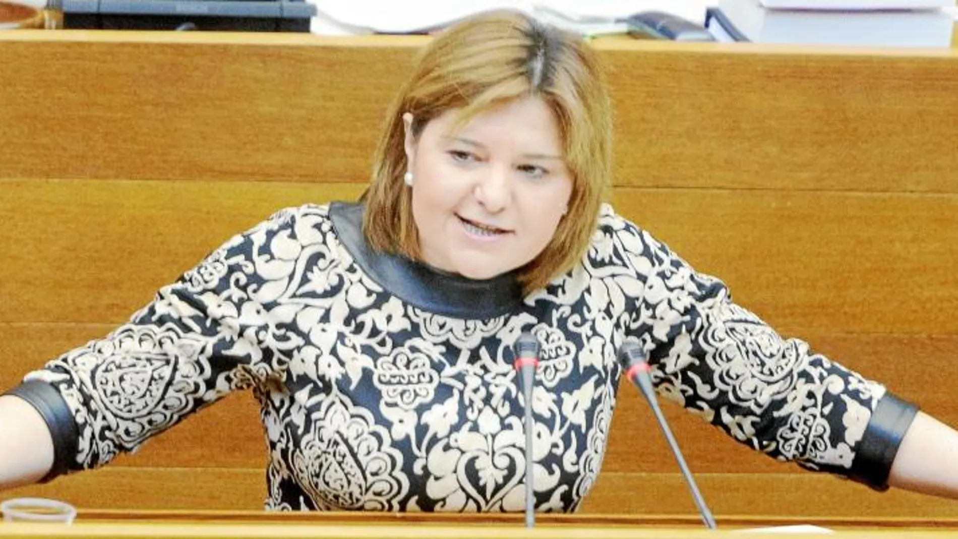 La portavoz del PP en Les Corts, Isabel Bonig, ayer durante la sesión de control del presidente