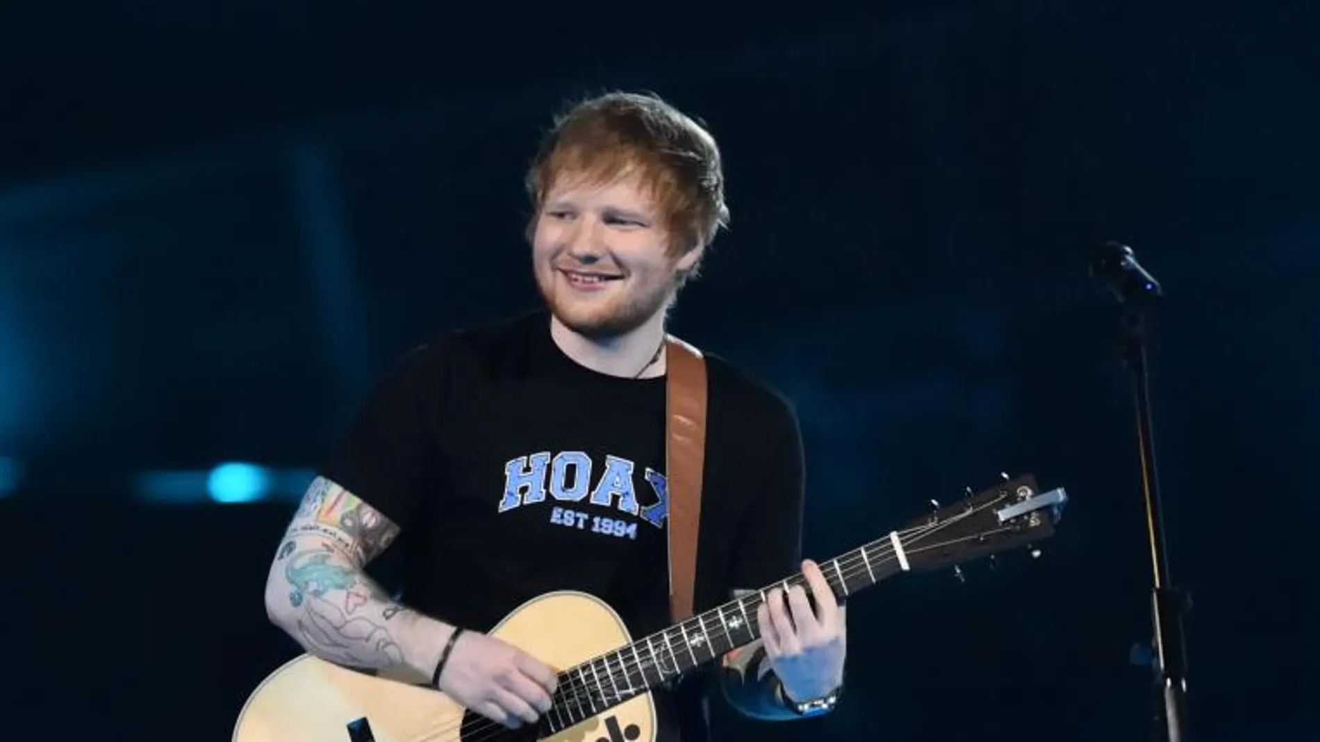 El cantante Ed Sheeran, durante una actuación en los premios Brit el pasado mes de febrero.