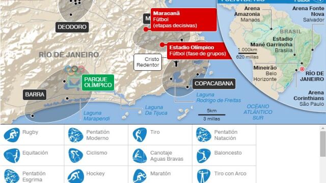 Río 2016: Dónde están las sedes olímpicas y qué deportes albergará cada una