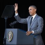 El presidente Obama, durante su discurso en el Gran Teatro de la Habana.
