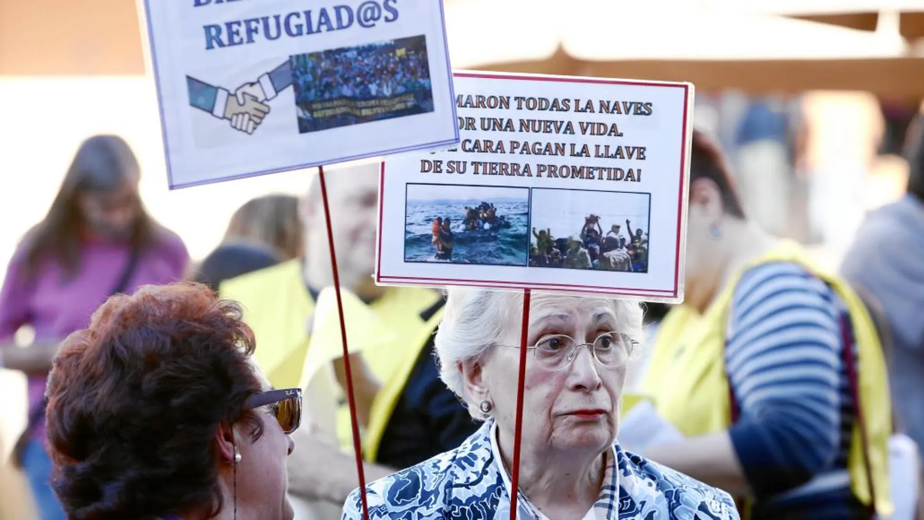 Manifestantes en la concentración de León
