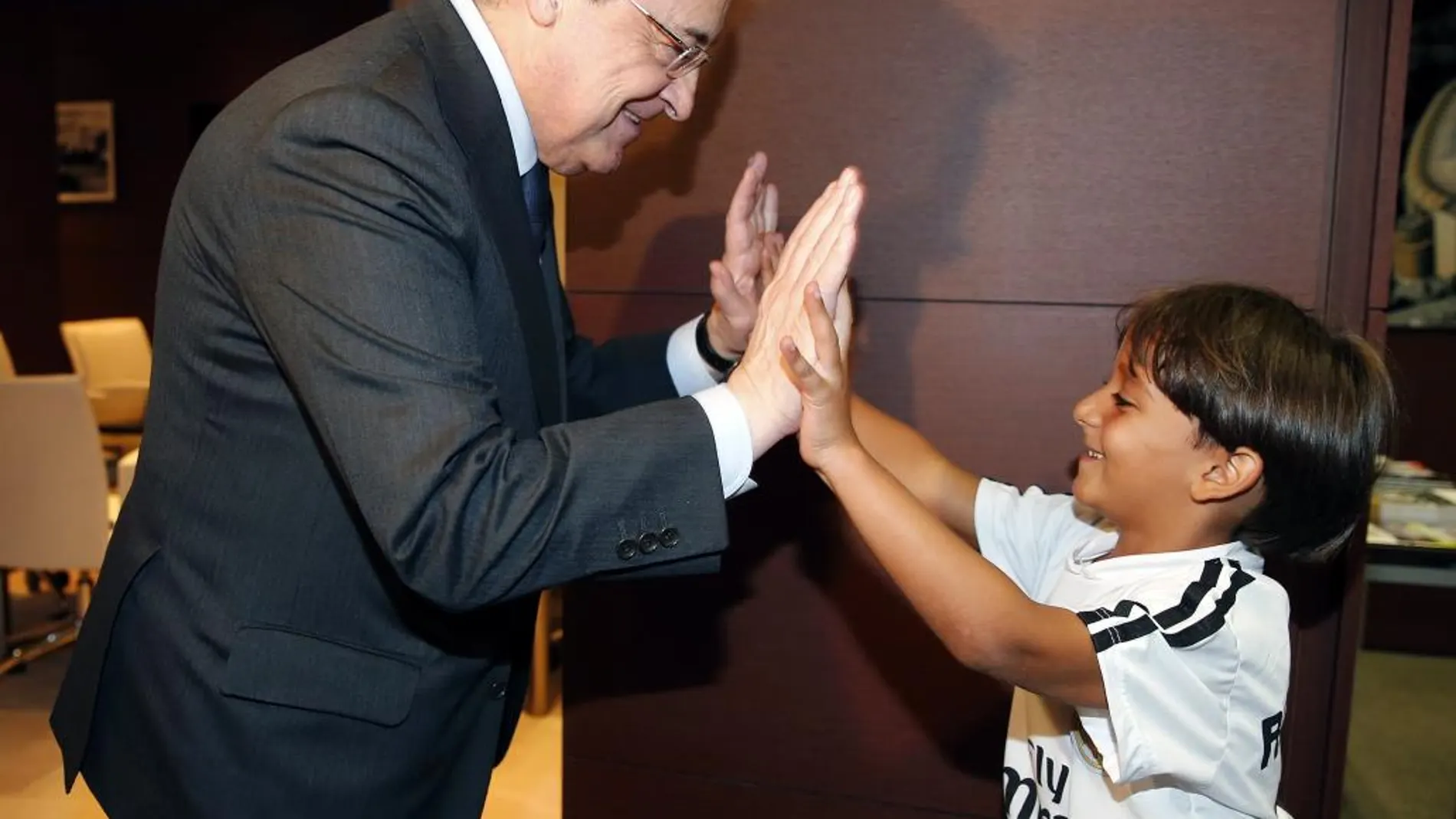Zaid, con el presidente del Real Madrid, Florentino Pérez