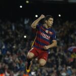 Luis Suárez marcó cuatro de los goles del Barcelona al Sporting