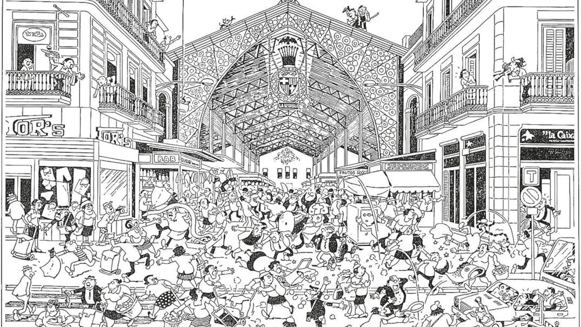 El mercado de la Boqueria visto por Josep Maria Blanco para su libro homenaje a Barcelona.