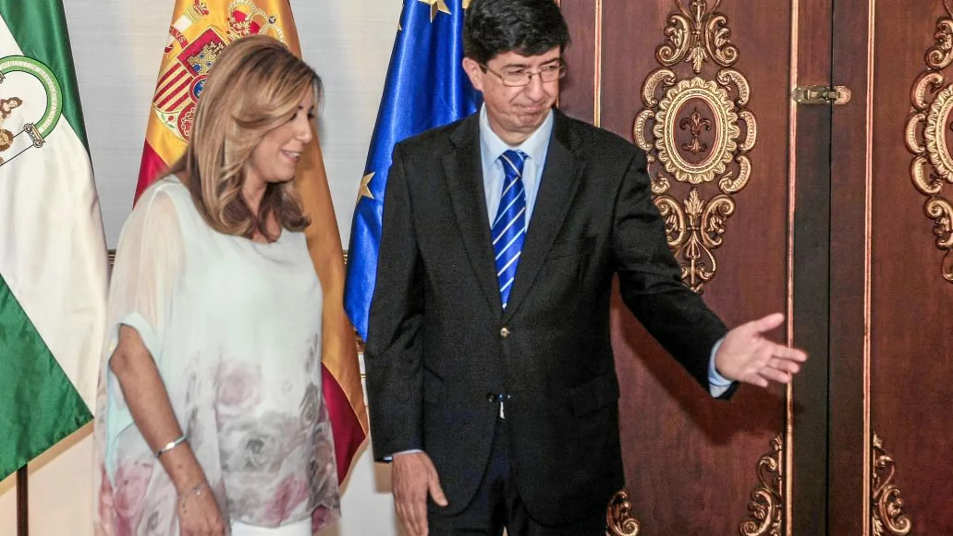 Susana Díaz y Juan Marín, en el Palacio de San Telmo