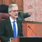 El consejero Aquilino Alonso, durante el Pleno