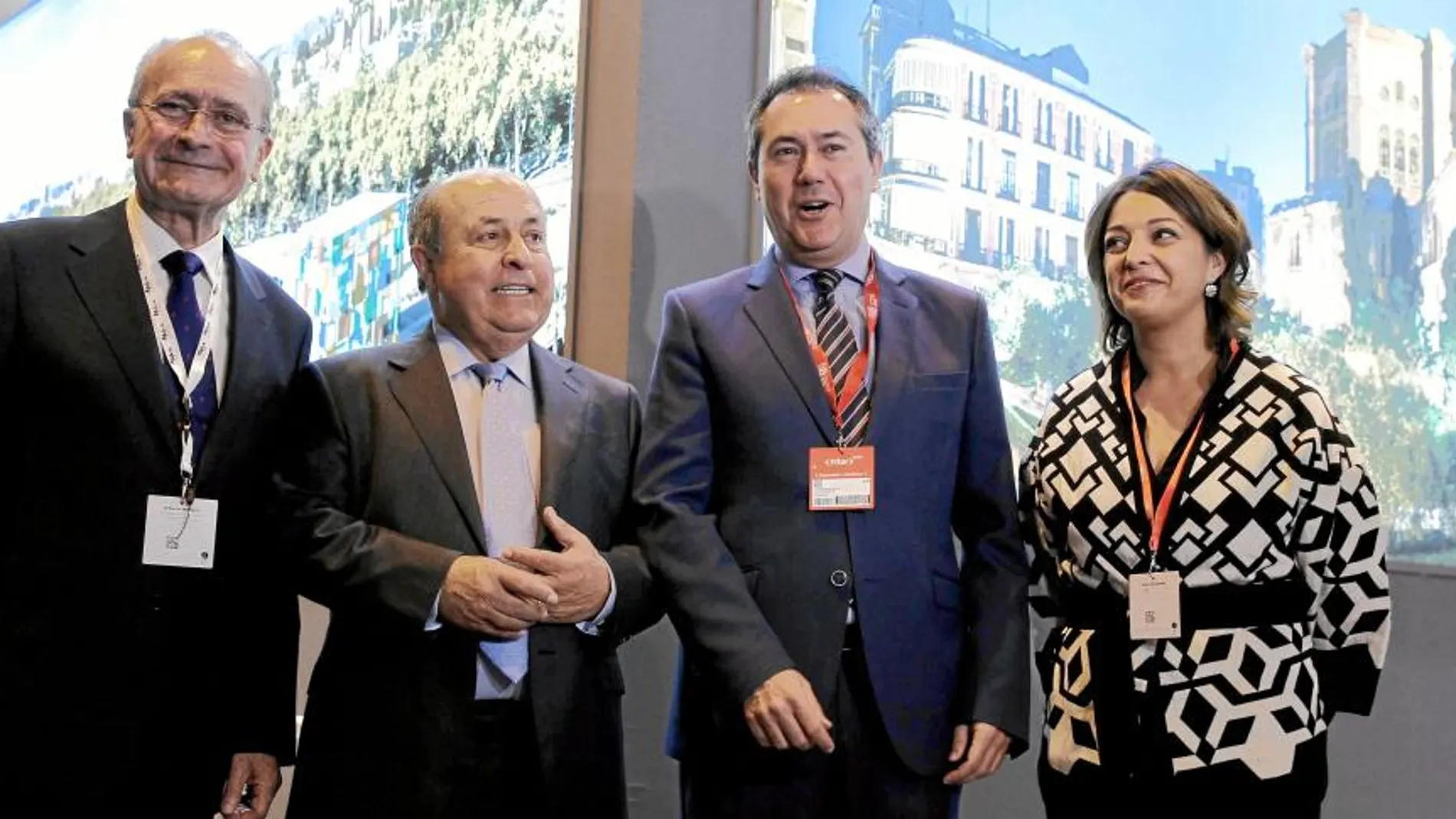 Los alcaldes de Málaga, Granada, Sevilla y Córdoba, ayer en Fitur