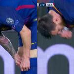 Instante en el que Lionel Messi se toma la «sospechosa» pastilla
