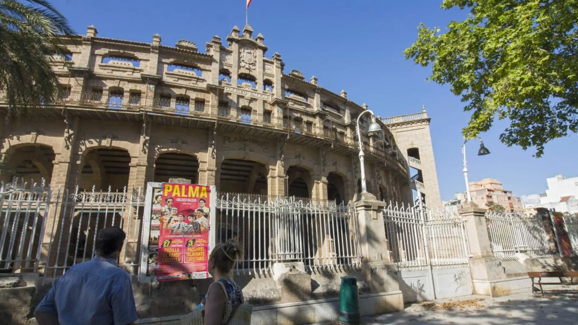 Actual fachada de la Plaza de toros de Palma de Mallorca, conocida popularmente como Coliseo balear